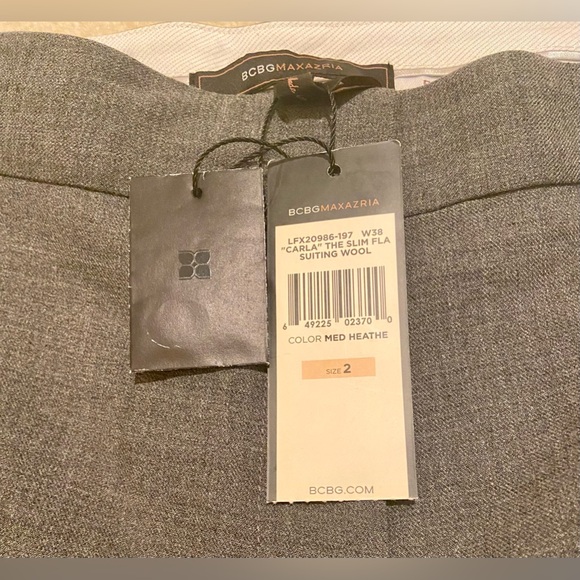 NWT BCBGMAXAZRIA Slim Flare Wool Blend Dress Pants - Picture 12 of 16